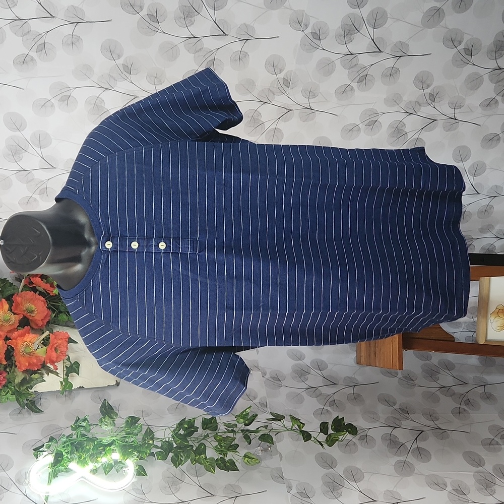 GoodThreads Striped Henley Tee - Picture 4 of 9